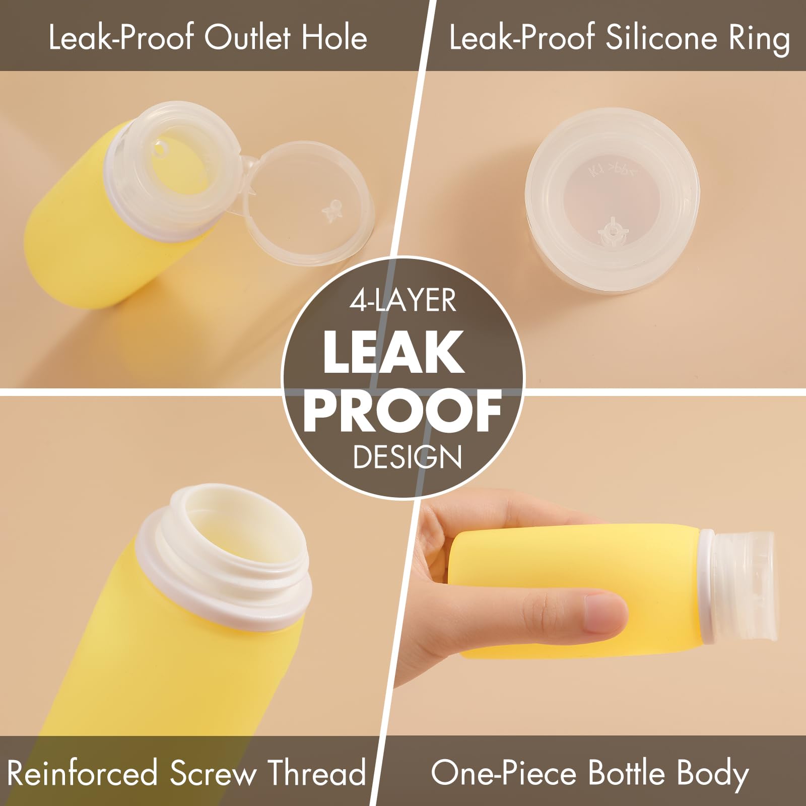 Muslish 21 Pack Leak Proof Silicone Travel Bottles Set, Tsa Approved Containers For Toiletries, Travel Size Accessories And Sham